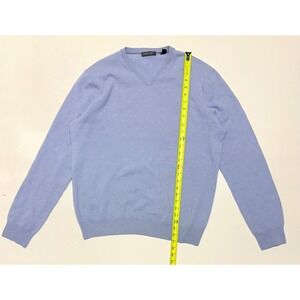 Saks Fifth Avenue Mens XL Cashmere V-Neck Sweater Soft Periwinkle Blue